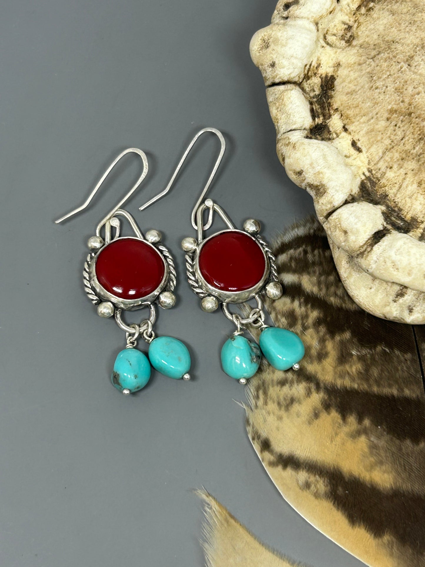 Rosarita Campitos Turquoise Sterling Silver Dangle Earrings