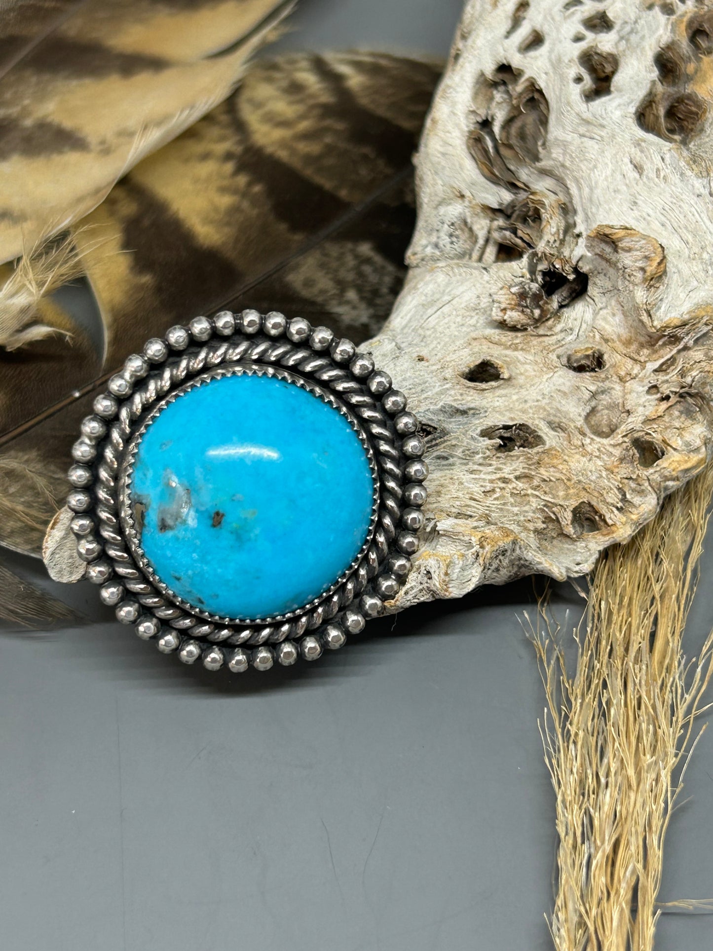 Persian Turquoise Sterling Silver Adjustable Ring