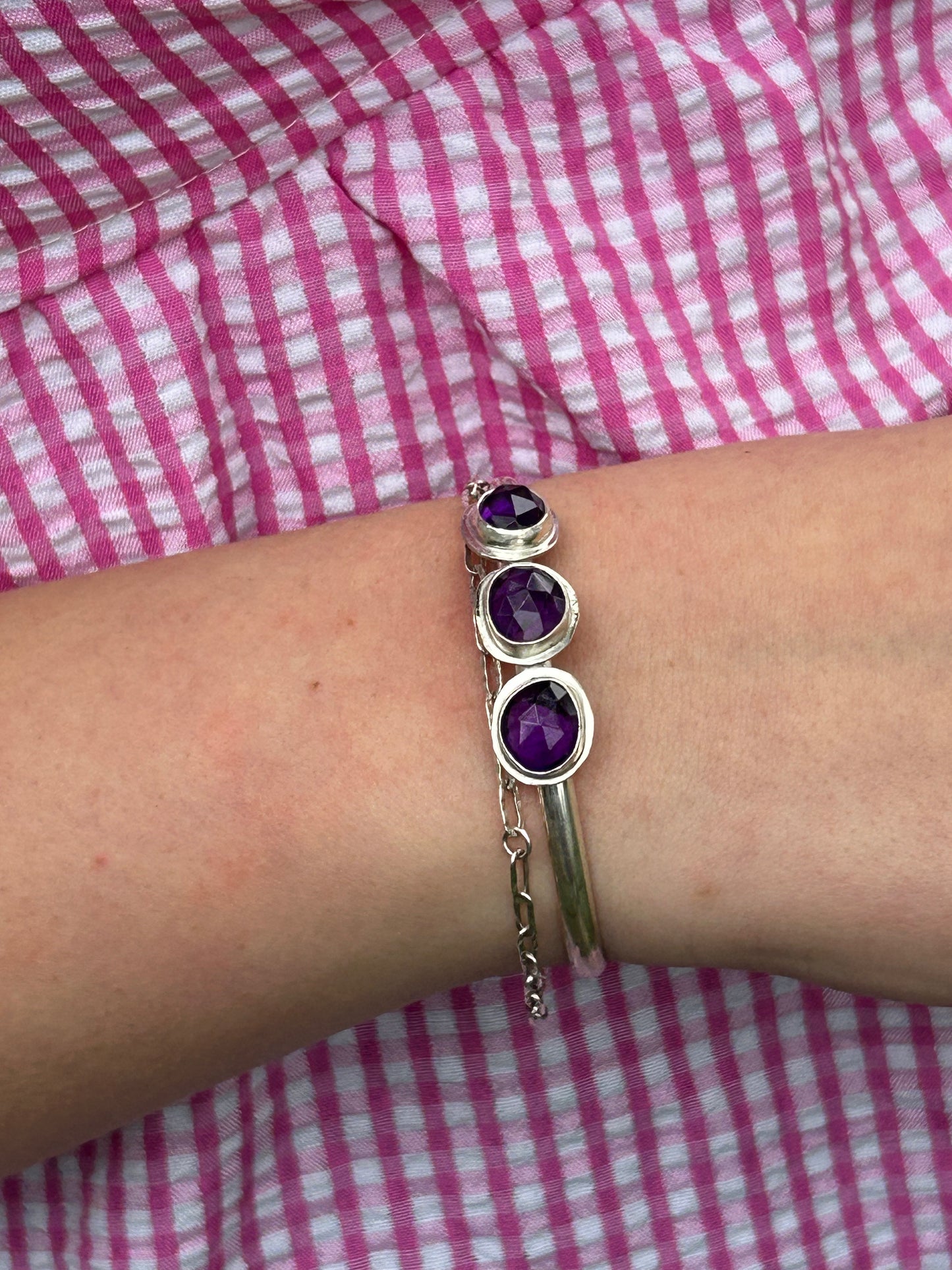 Amethyst Sterling Silver Cuff Bracelet