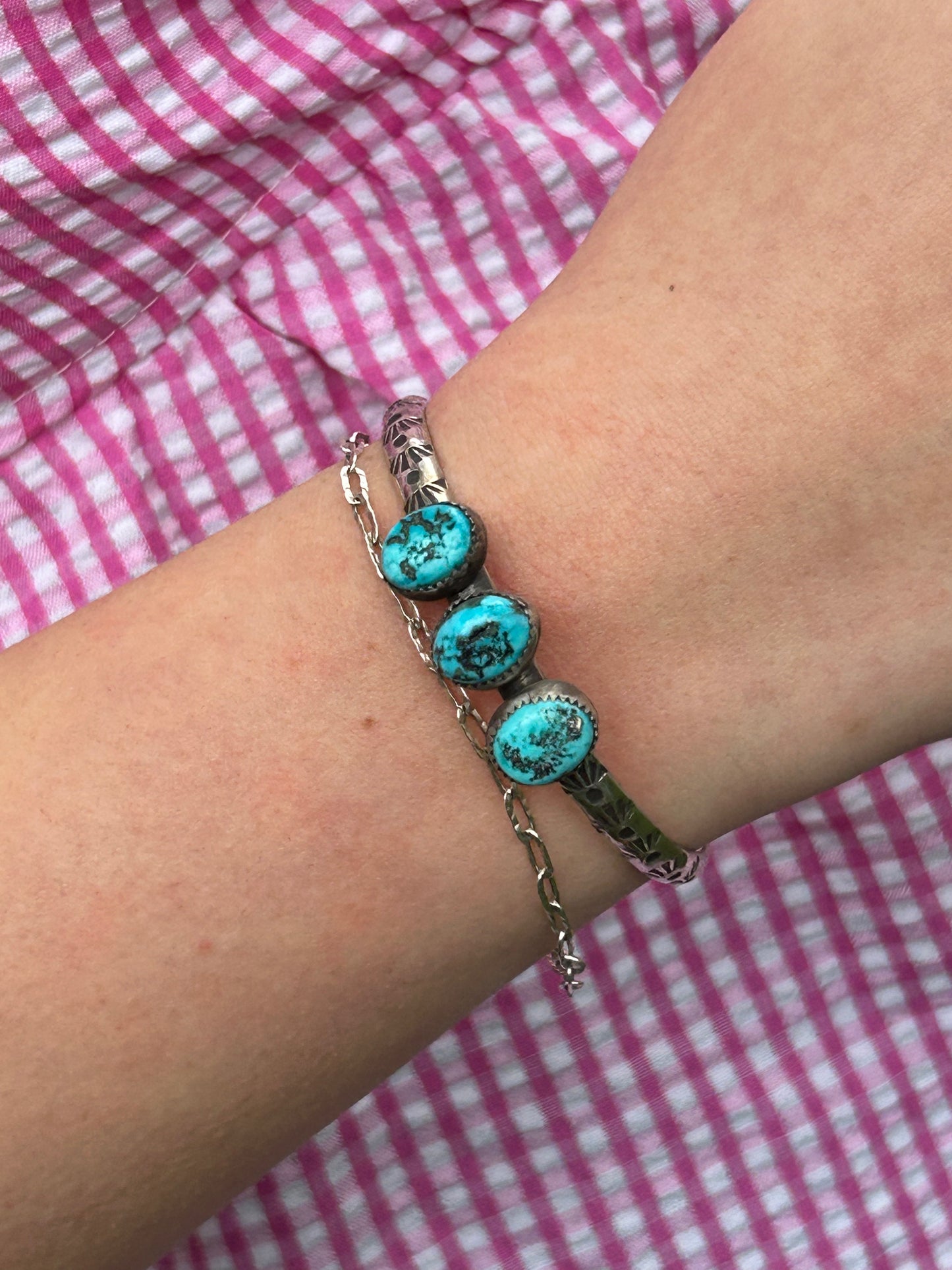 Morenci Turquoise Sterling Silver Cuff