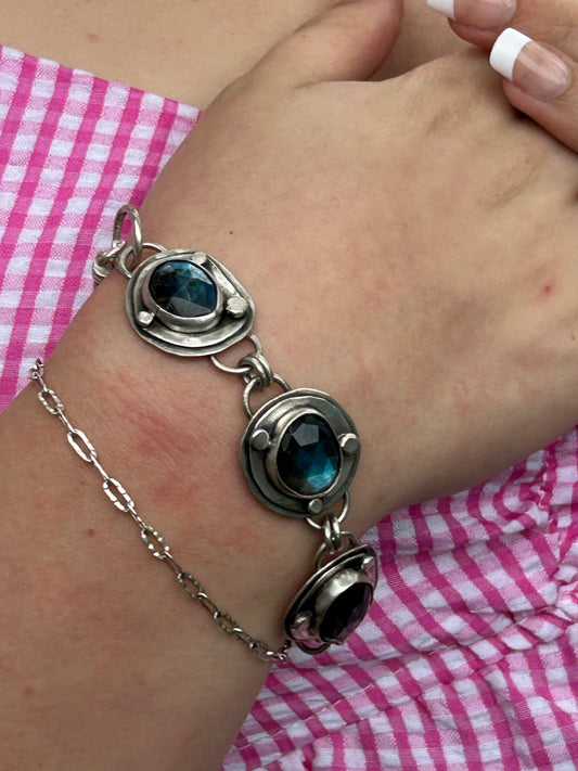 Labradorite Sterling Silver Beacelet