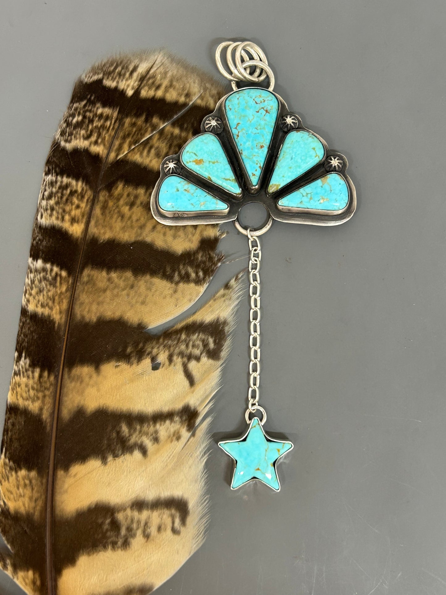 Desert Star Sonora Blue Turquoise Naja Pendant