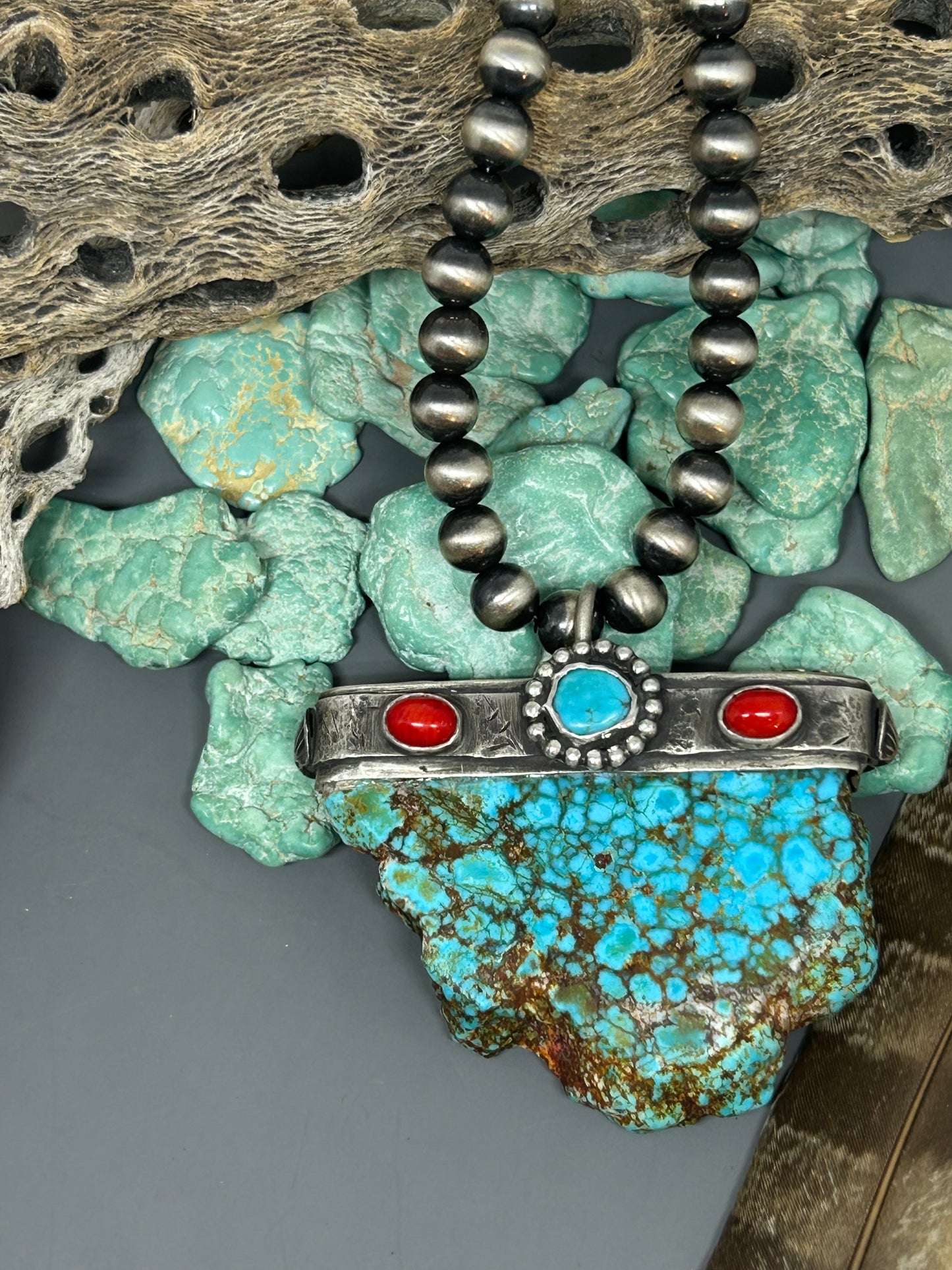 Kingman Turquoise Statement Pendant