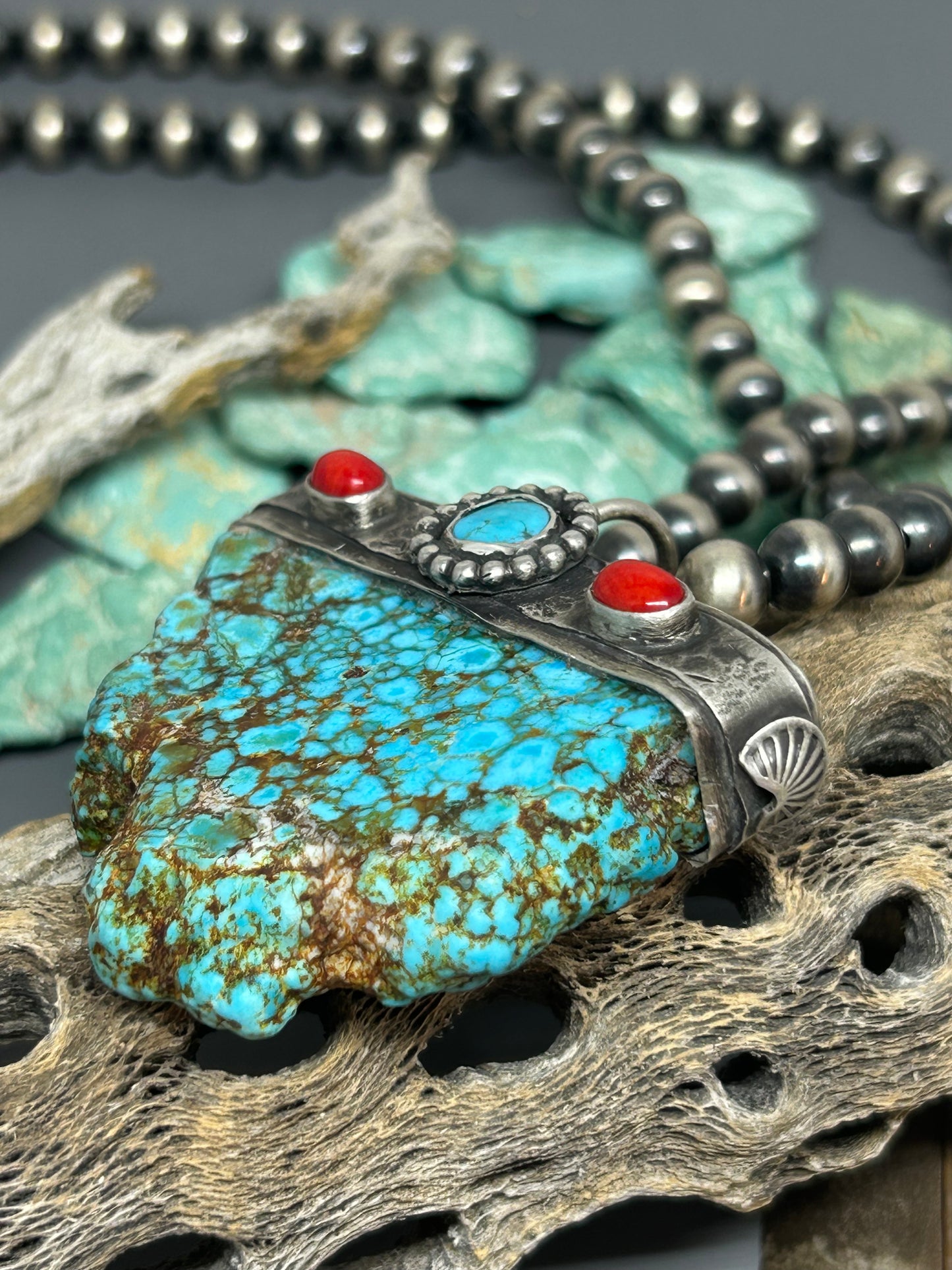 Kingman Turquoise Statement Pendant