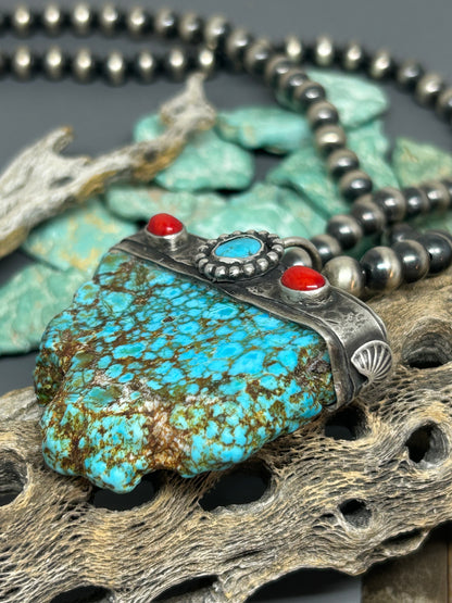 Kingman Turquoise Statement Pendant