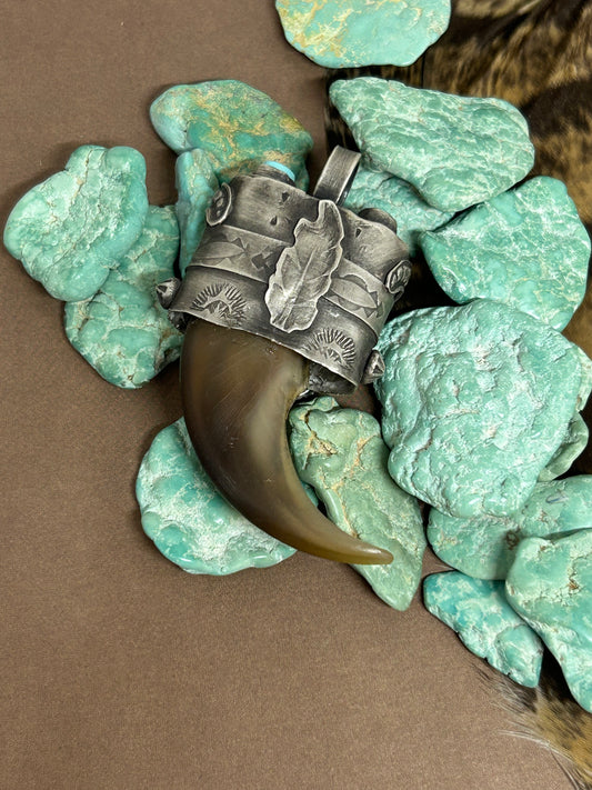 Bear Claw Pendant Campitos And Royston Turquoise