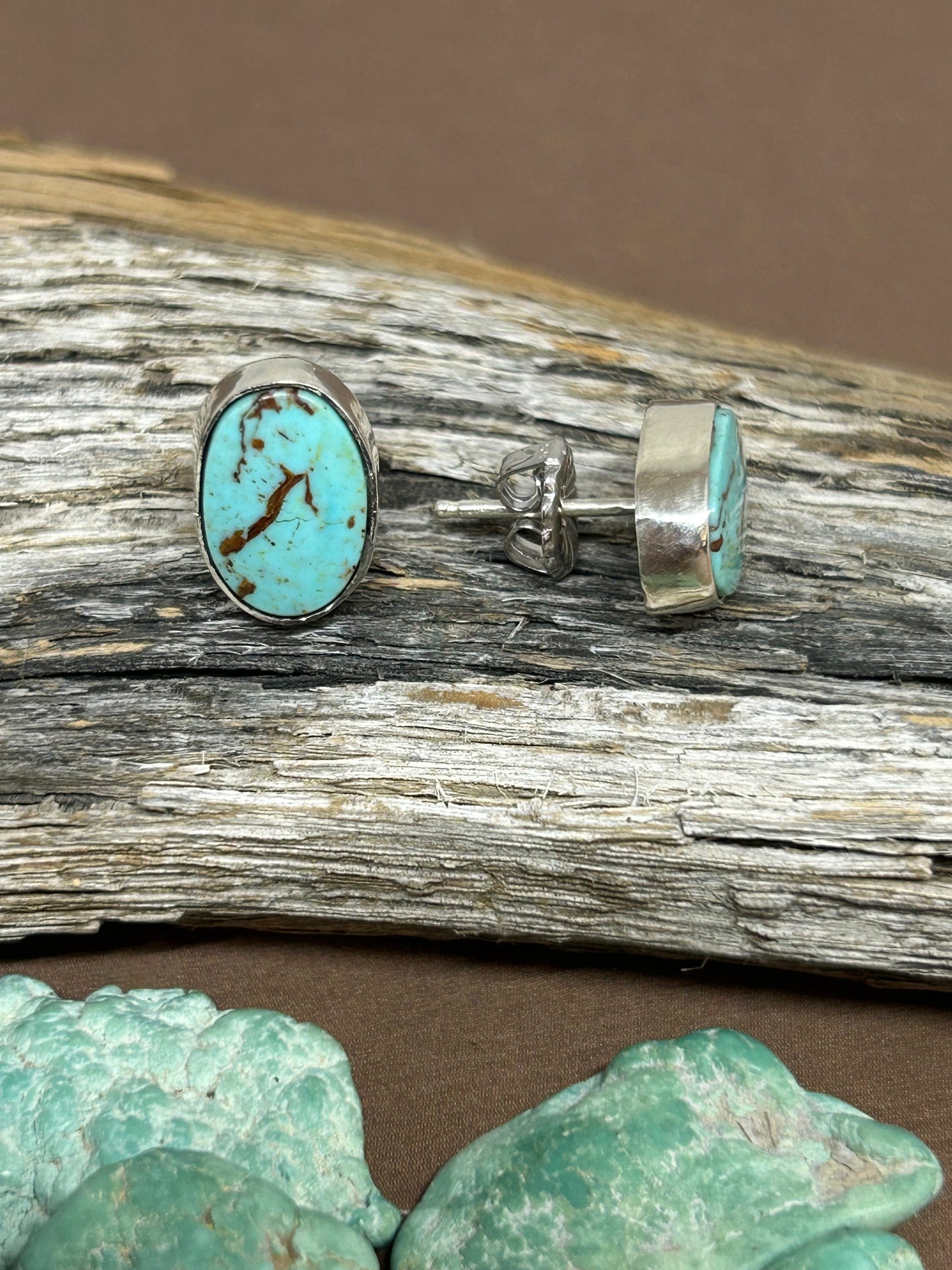 Kingman Turquoise Sterling Silver Studs
