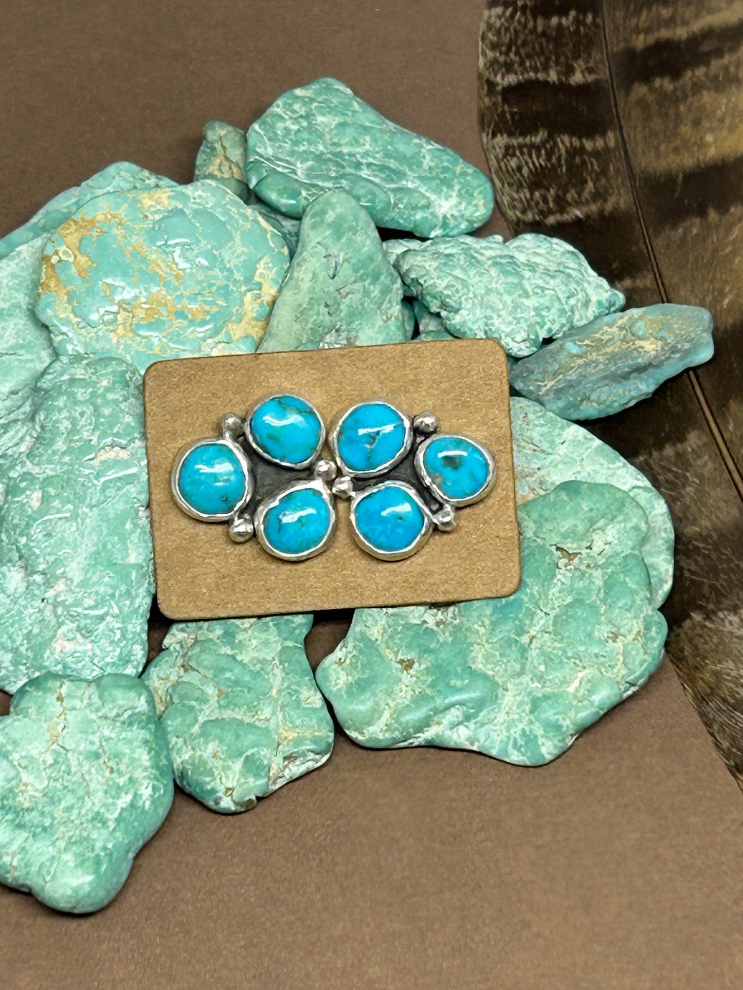 Kingman Turquoise Sterling Silver Stud Earrings