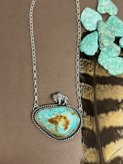Royston Turquoise Buffalo Sterling Silver Necklace