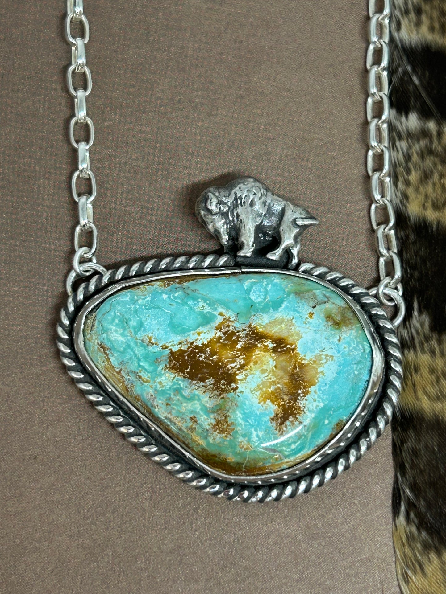 Royston Turquoise Buffalo Sterling Silver Necklace