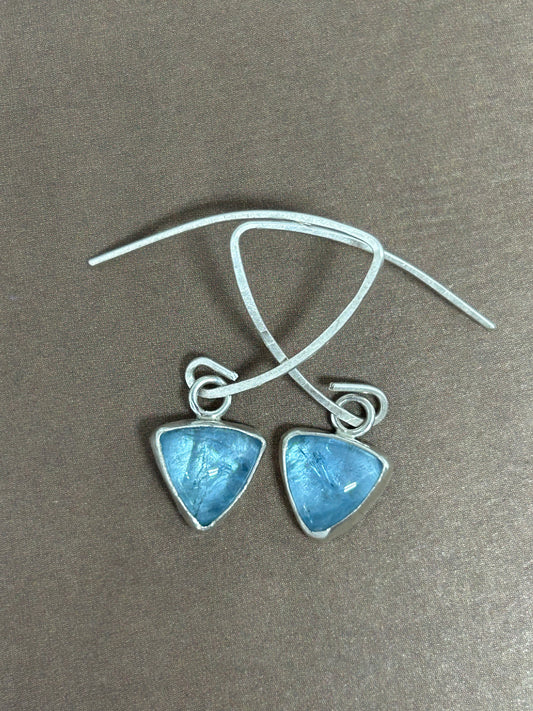 Sterling Silver and Brazilian Aquamarine Dangle Earrings