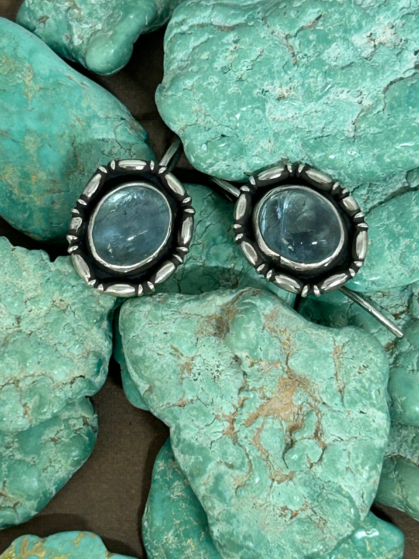 Aquamarine Gemstone Sterling Silver Dangle Earrings