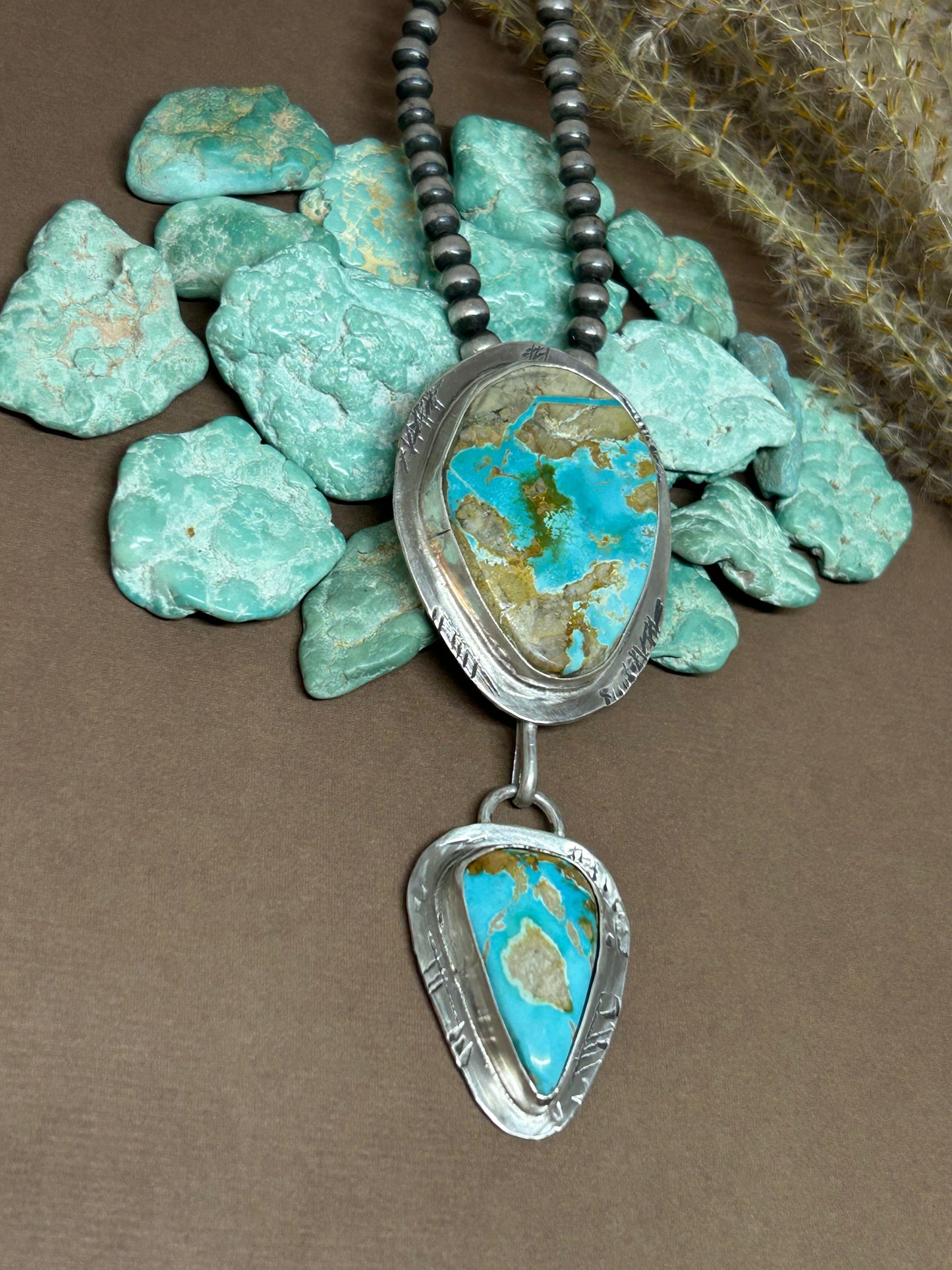 Royston Turquoise Tuff Gurlz Pendant Sterling Silver Pendant 4