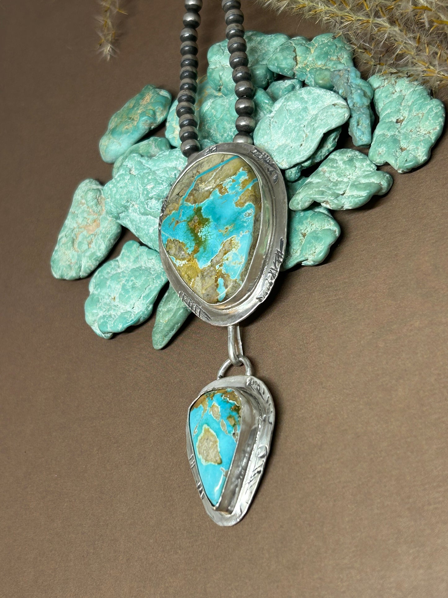 Royston Turquoise Tuff Gurlz Pendant Sterling Silver Pendant 4