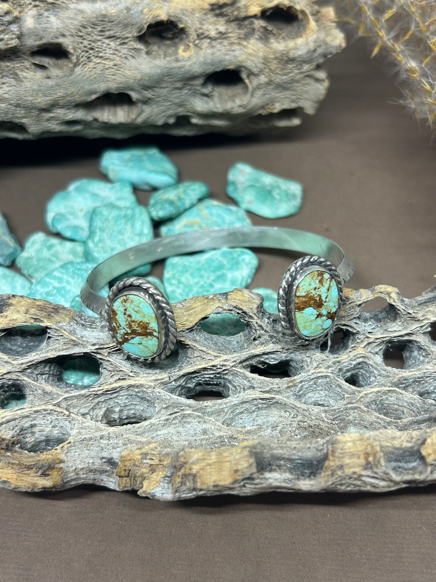 Sterling Silver Kingman Turquoise Cuff Bracelet