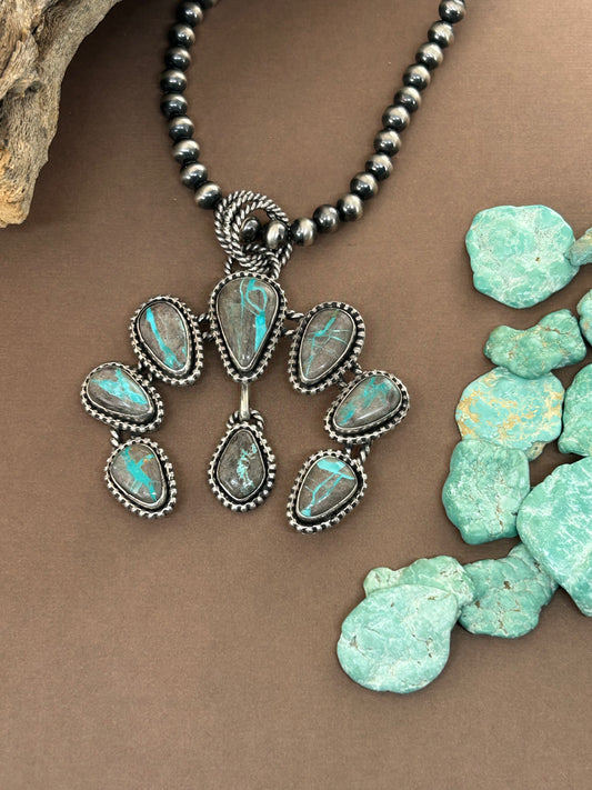 Carico Lake Turquoise Sterling Silver Naja Pendant