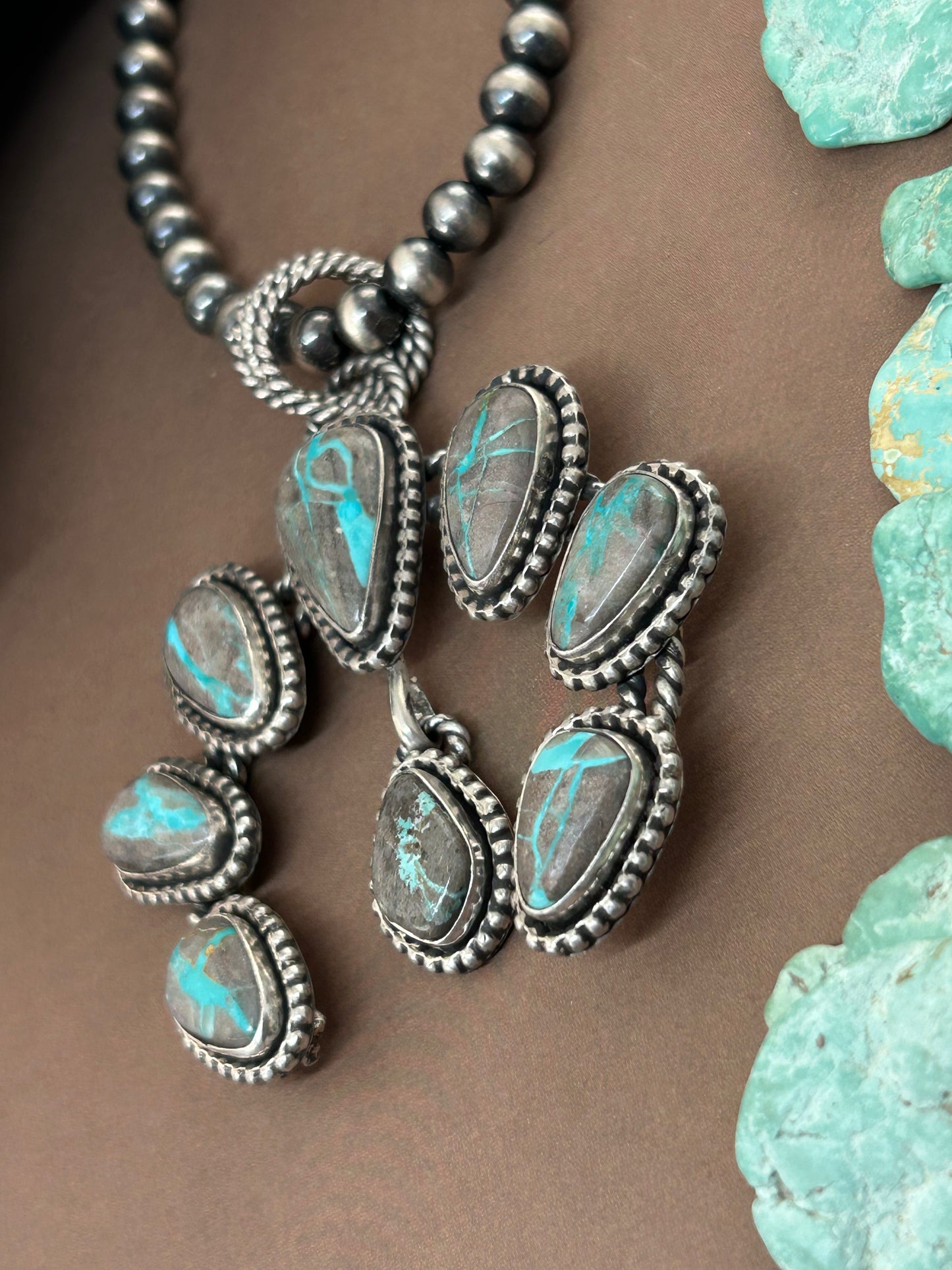 Carico Lake Turquoise Sterling Silver Naja Pendant