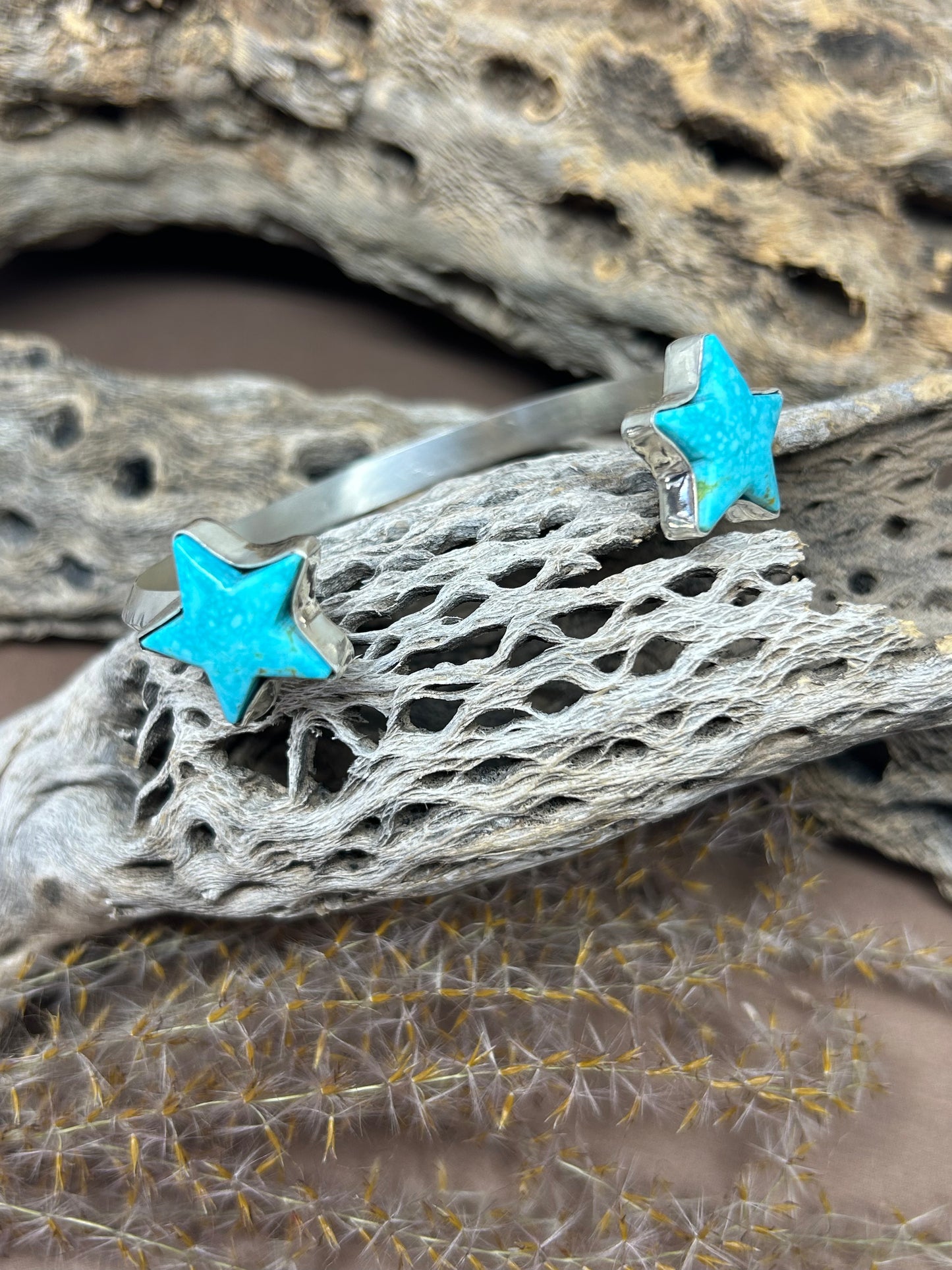 Sterling Silver Sonoran Blue Turquoise Reverse Cuff