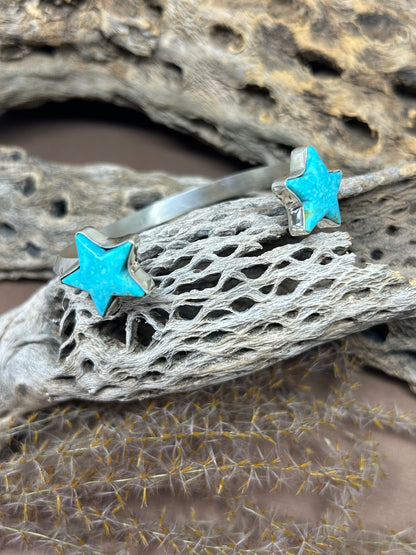 Sterling Silver Sonoran Blue Turquoise Reverse Cuff