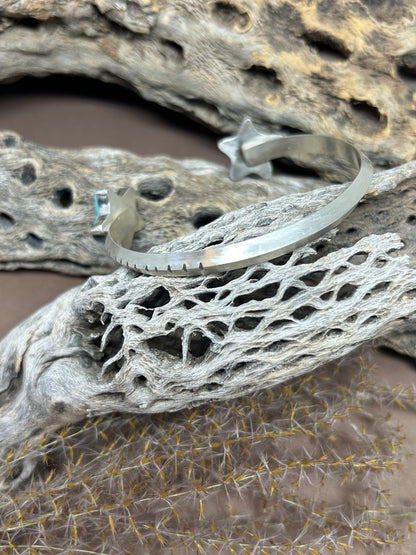 Sterling Silver Sonoran Blue Turquoise Reverse Cuff