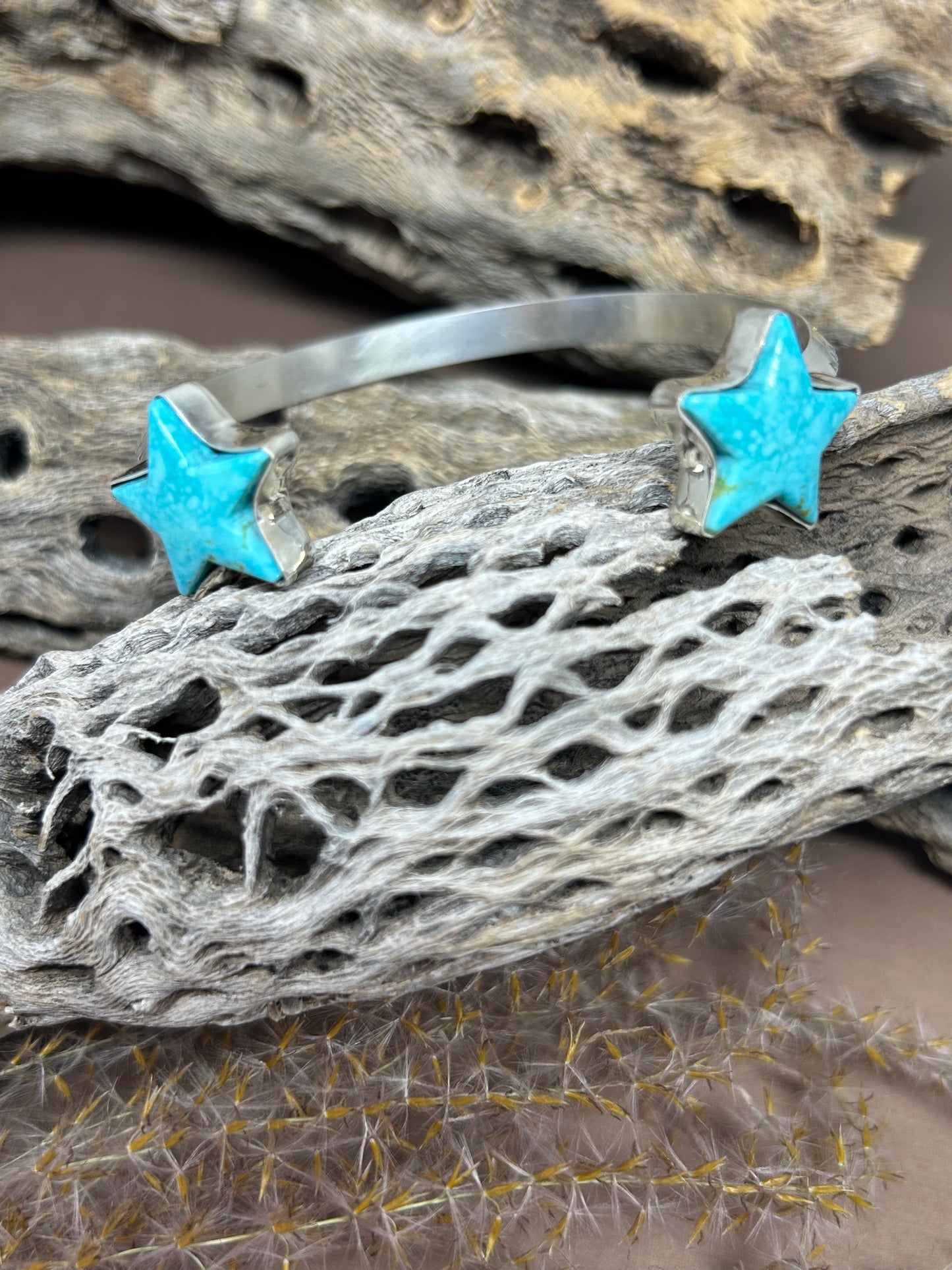 Sterling Silver Sonoran Blue Turquoise Reverse Cuff