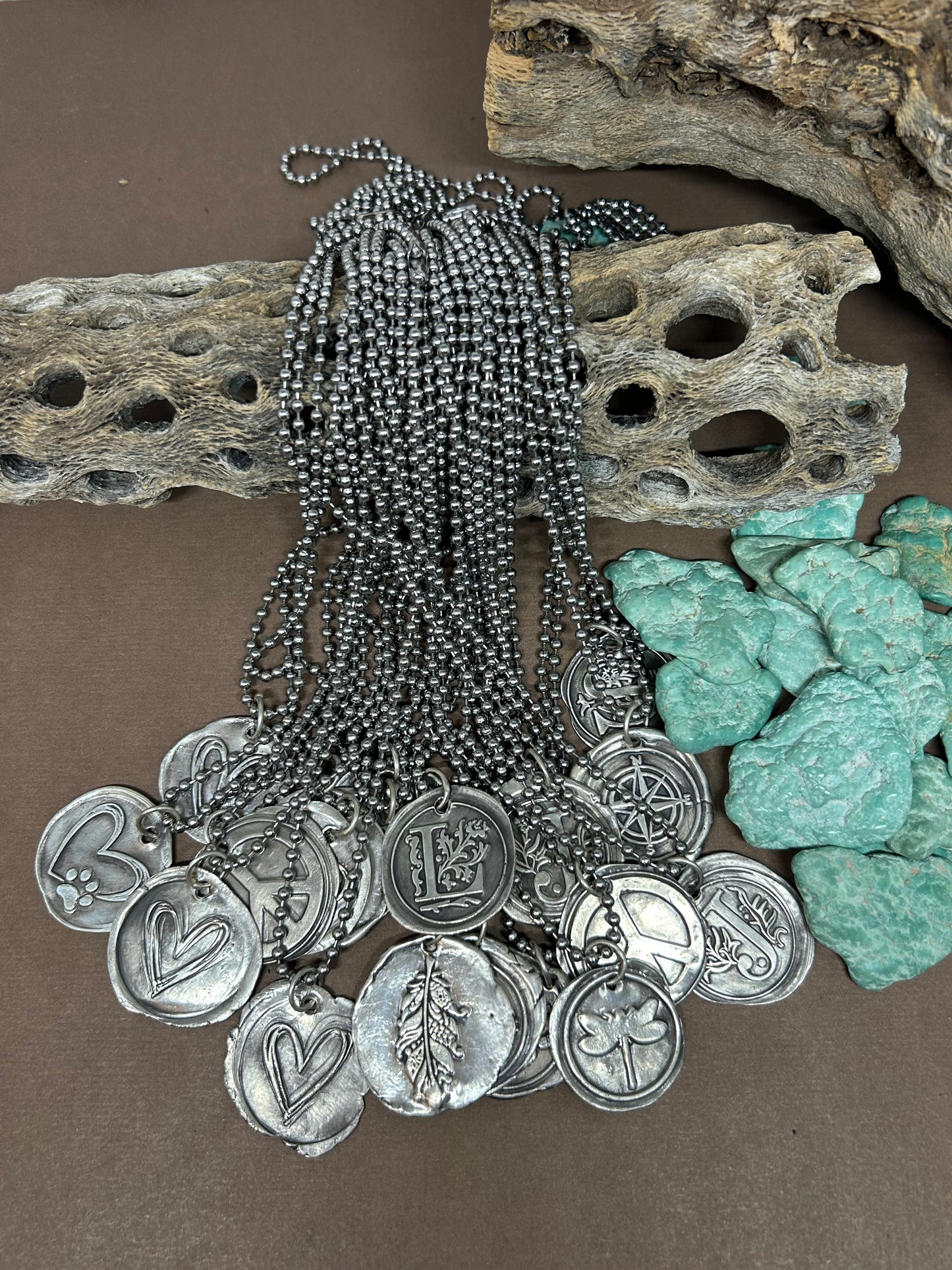 Initial Wax Seal Charm Necklaces