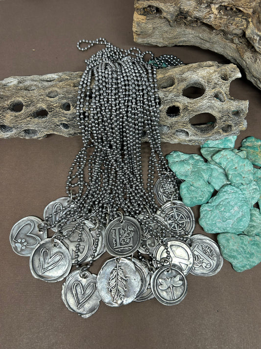 Initial Wax Seal Charm Necklaces