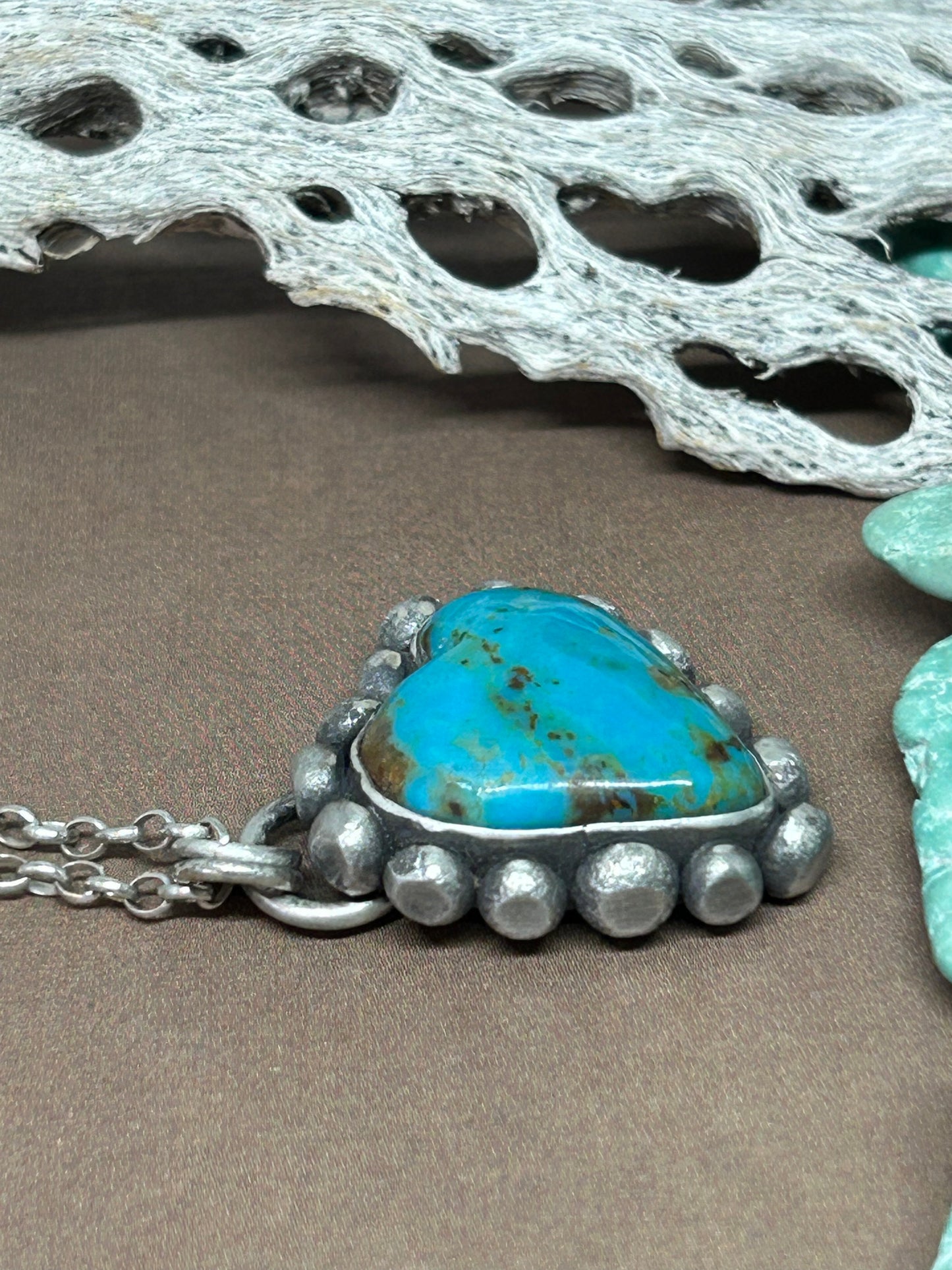 Sterling Silver Turquoise Heart Necklace
