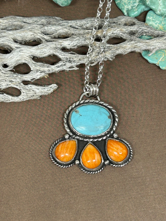 Turquoise Spiny Oyster Necklace