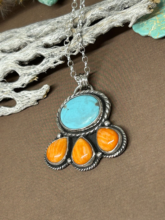 Turquoise Spiny Oyster Necklace