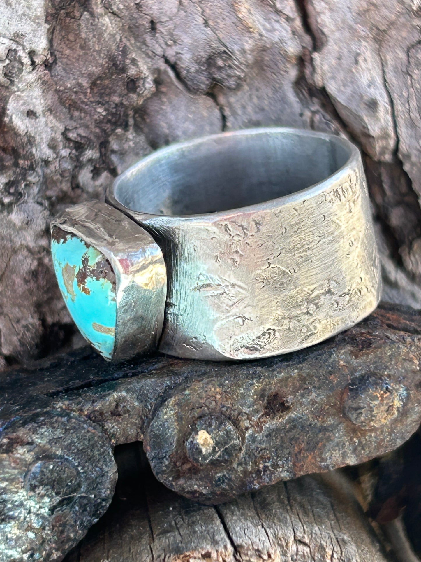 Rustic Royston Turquoise Sterling Silver Ring