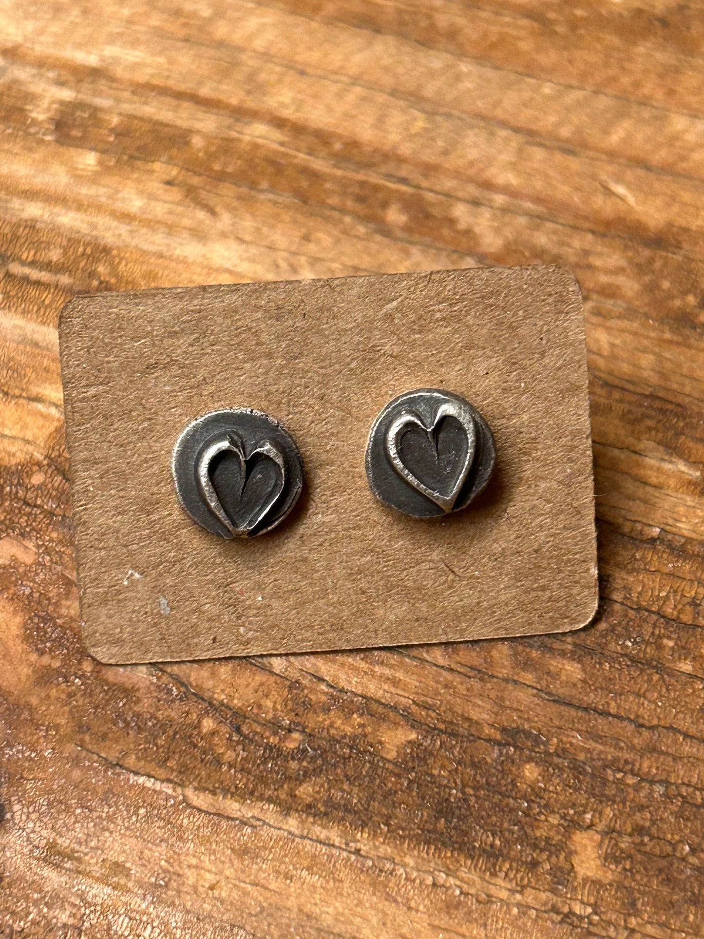 Bryson’s Valentine Heart Sterling Silver Stud Earrings Made To Order