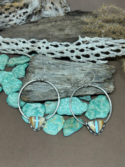 Natural Montezuma Royston Sterling Silver Hoop Earrings