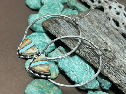 Natural Montezuma Royston Sterling Silver Hoop Earrings