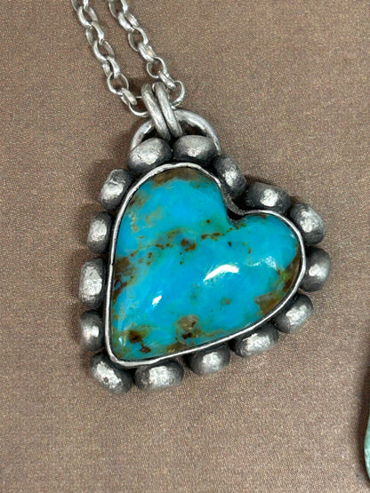 Sterling Silver Turquoise Heart Necklace