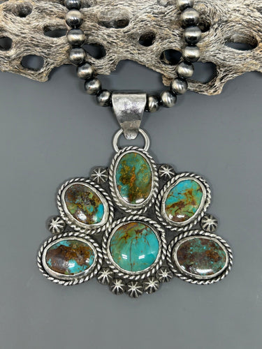 Baja Turquoise Cluster Pendant - Taylor Made Silver
