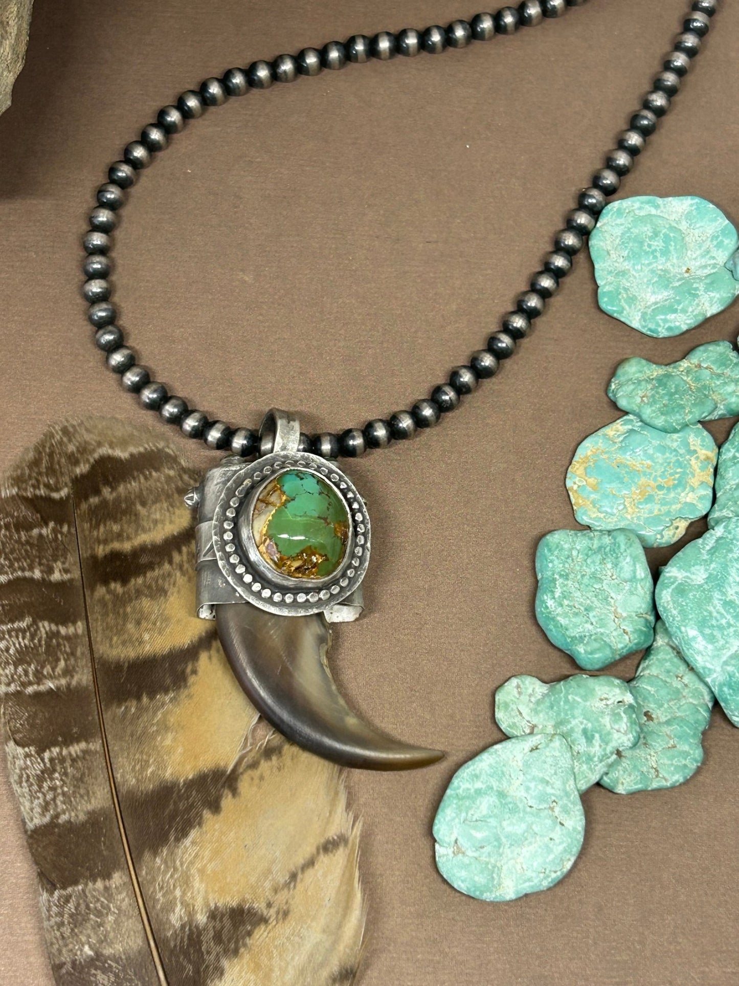 Bear Claw Pendant Royston Turquoise - Taylor Made Silver