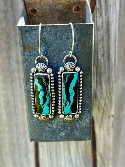 Blackjack Turquoise Sterling Silver Earrings - Taylor Made Silver