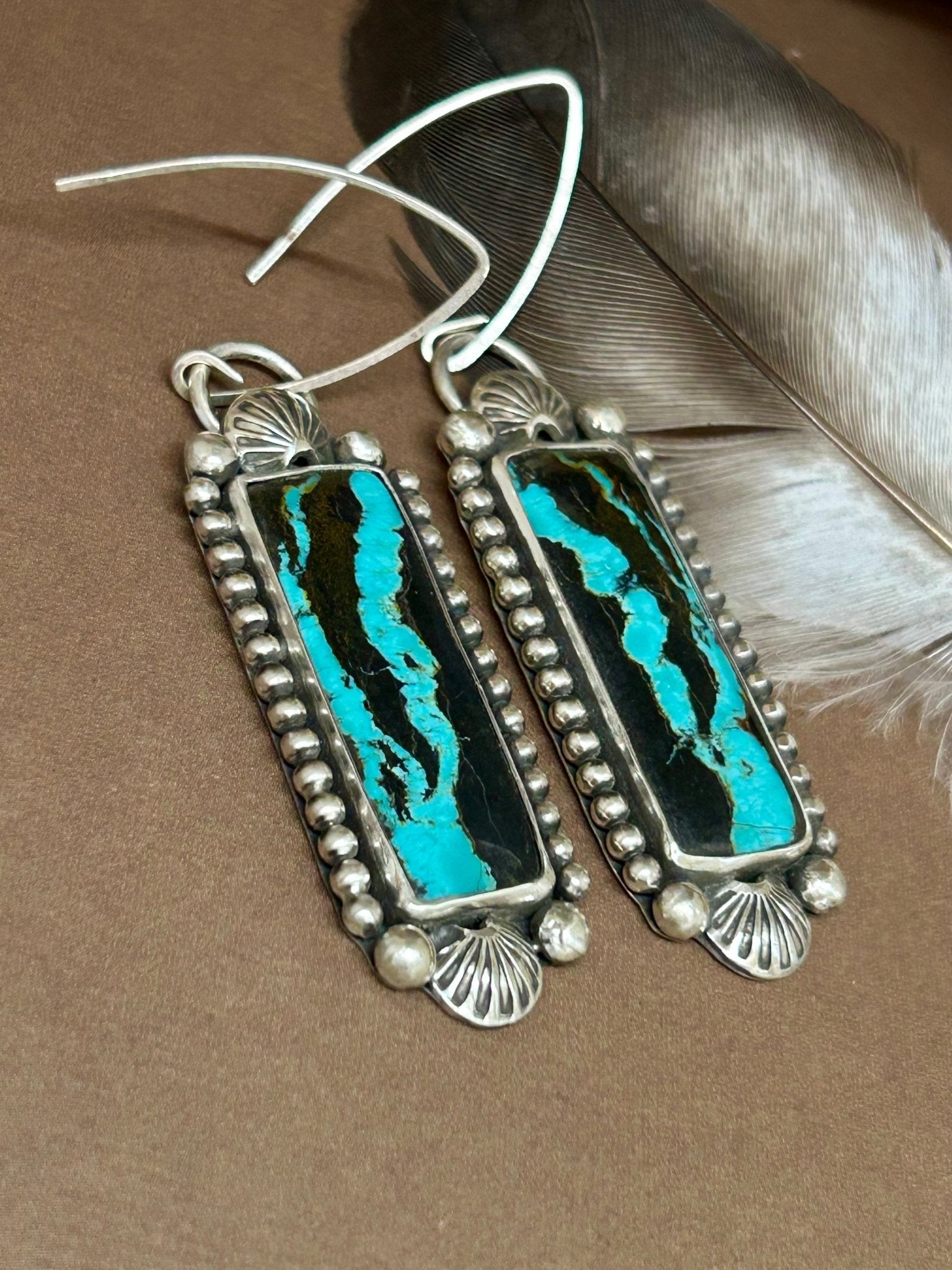 Blackjack Turquoise Sterling Silver Earrings - Taylor Made Silver