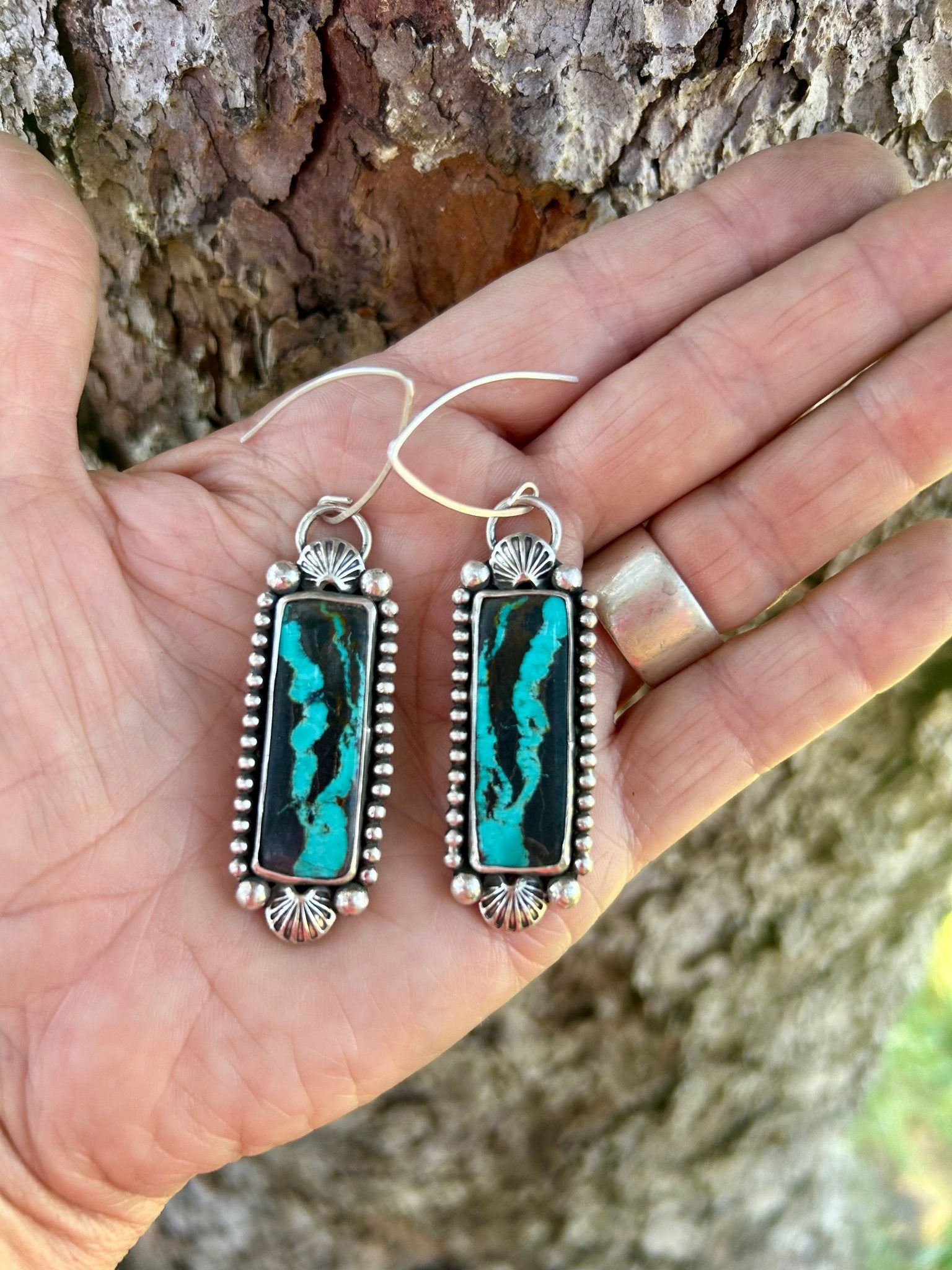 Blackjack Turquoise Sterling Silver Earrings - Taylor Made Silver