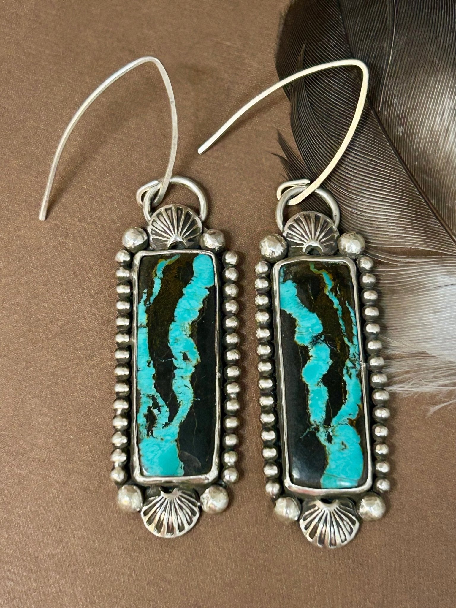 Blackjack Turquoise Sterling Silver Earrings - Taylor Made Silver