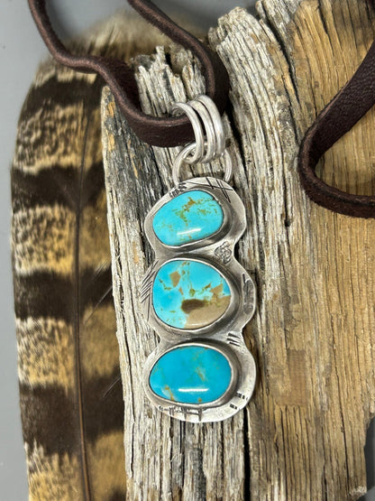 Cairn Tuff Gurlz Royston Turquoise Leather Necklace 1 - Taylor Made Silver