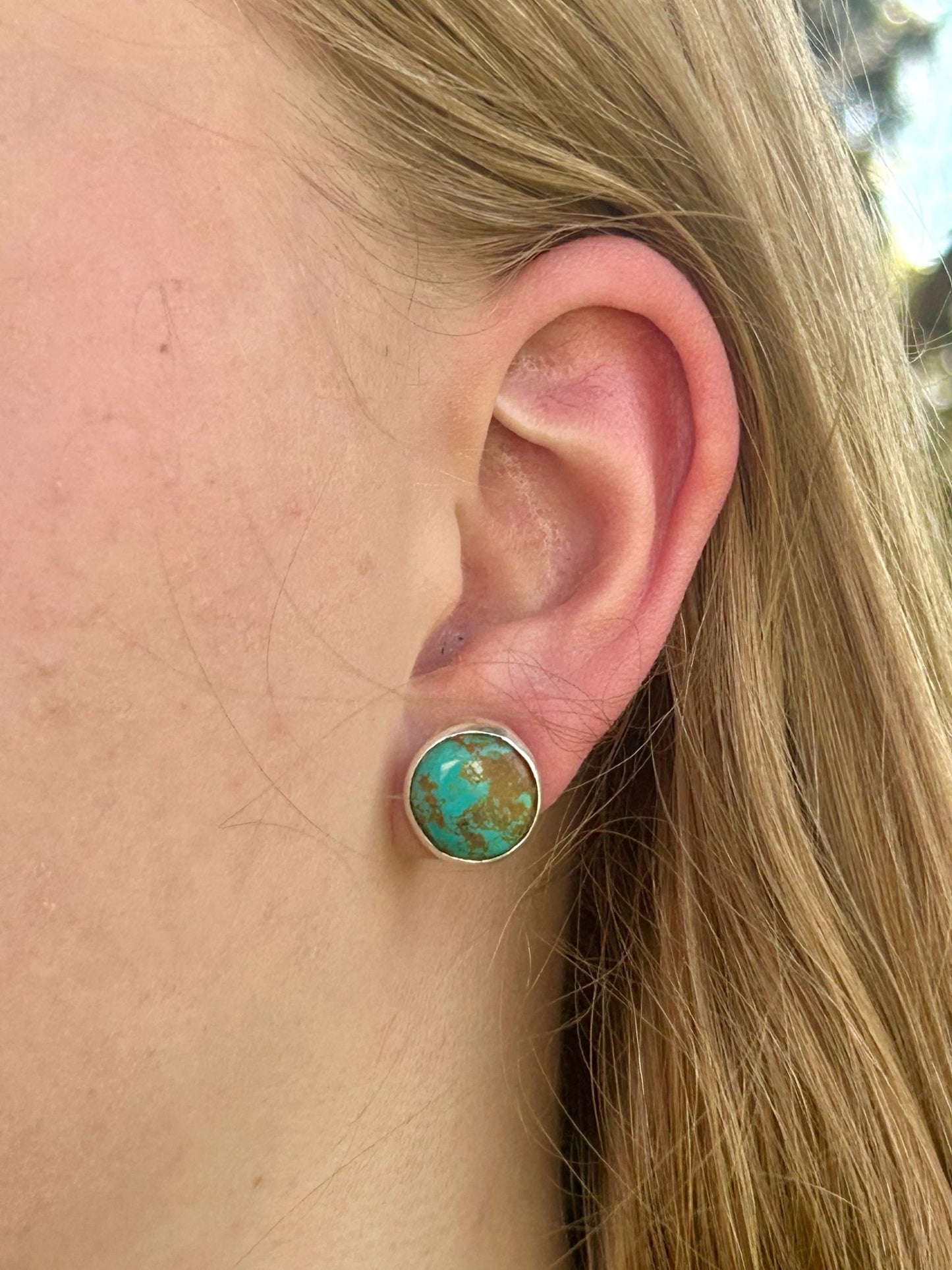 Chubbies Campitos Turquoise And Sterling Silver Stud Earrings - Taylor Made Silver