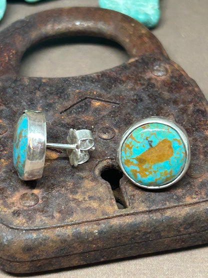 Chubbies Campitos Turquoise And Sterling Silver Stud Earrings - Taylor Made Silver