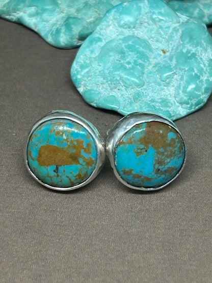 Chubbies Campitos Turquoise And Sterling Silver Stud Earrings - Taylor Made Silver