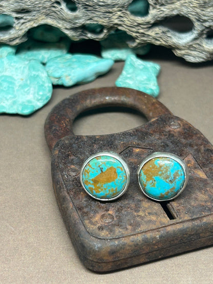 Chubbies Campitos Turquoise And Sterling Silver Stud Earrings - Taylor Made Silver