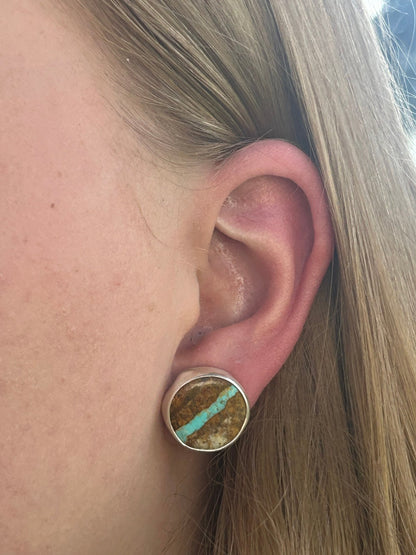Chubbies Spirit Hill Turquoise And Sterling Silver Studs - Taylor Made Silver