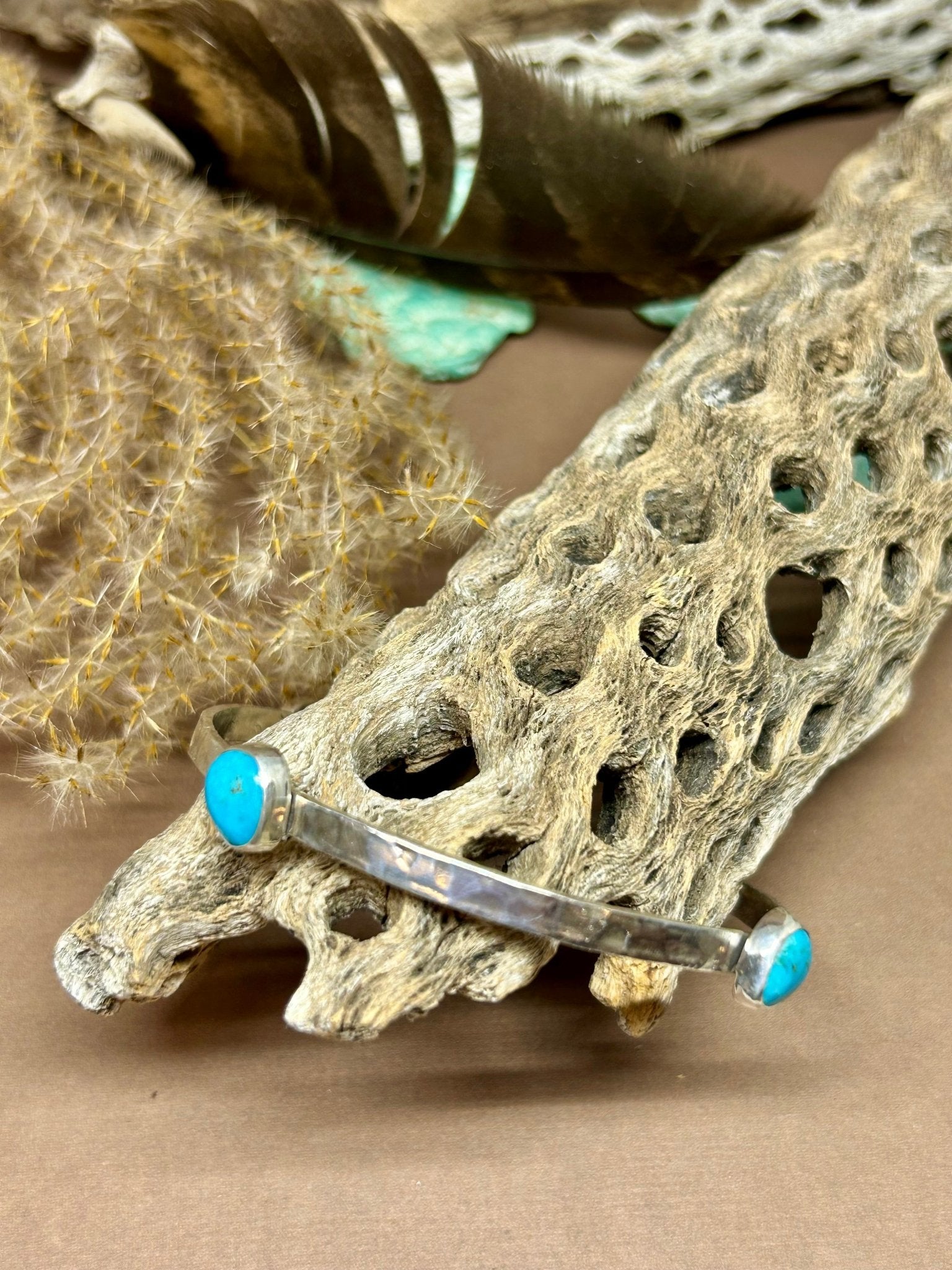Compass Bangle Tonopah Turquoise Sterling Silver - Taylor Made Silver