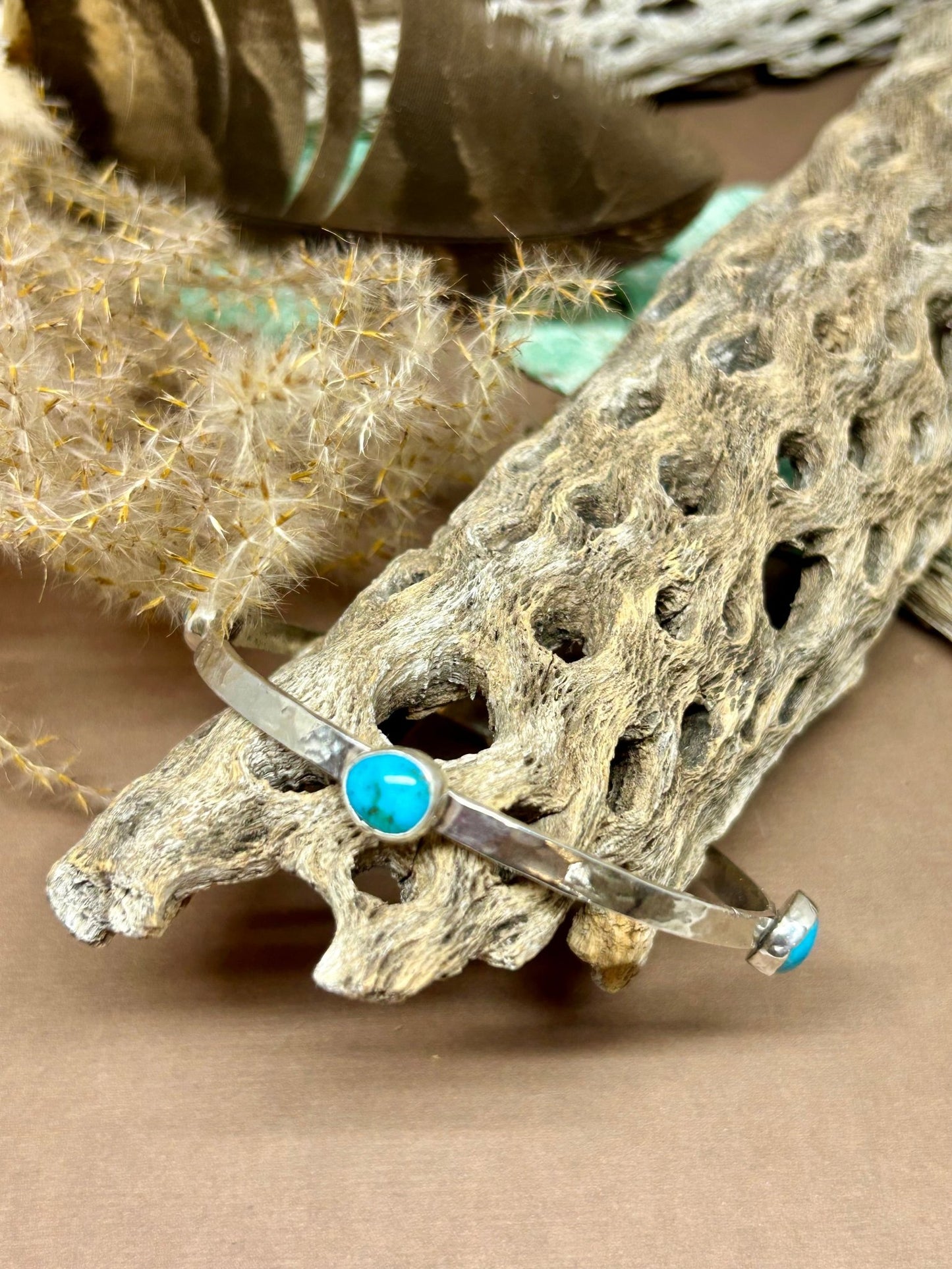 Compass Bangle Tonopah Turquoise Sterling Silver - Taylor Made Silver