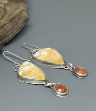 Load image into Gallery viewer, Coral And Sunstone Sterling Silver Earrings - Taylor Made Silver
